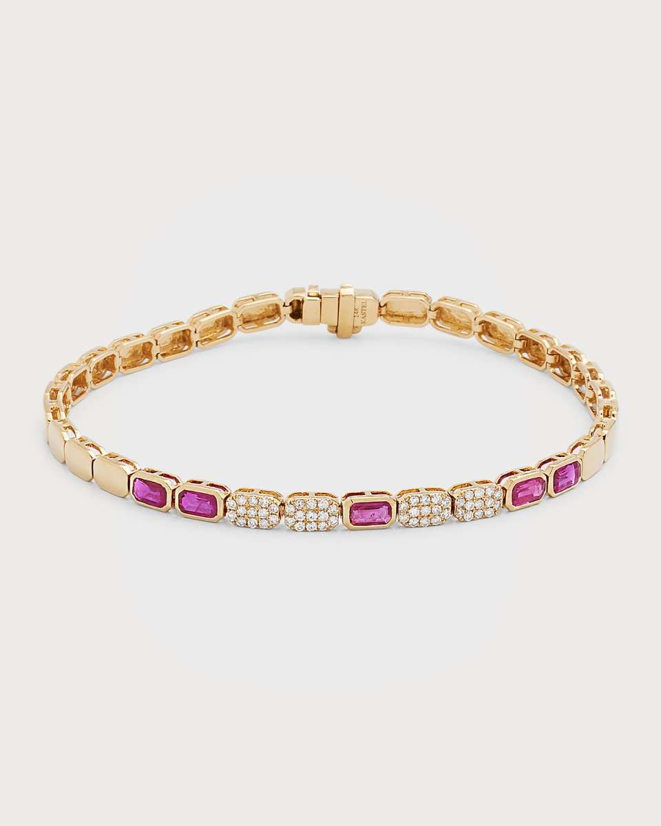 Chemin 14k Ruby and Diamond Bracelet