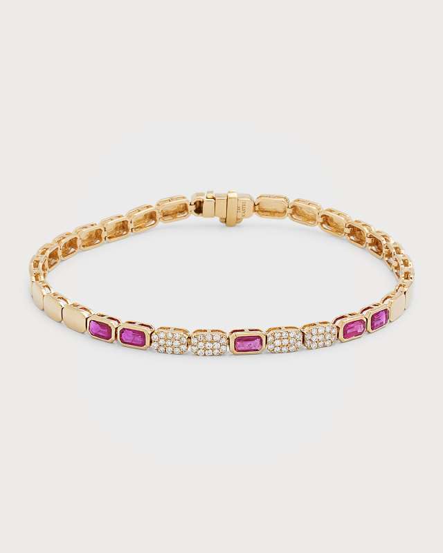 Chemin 14k Ruby and Diamond Bracelet