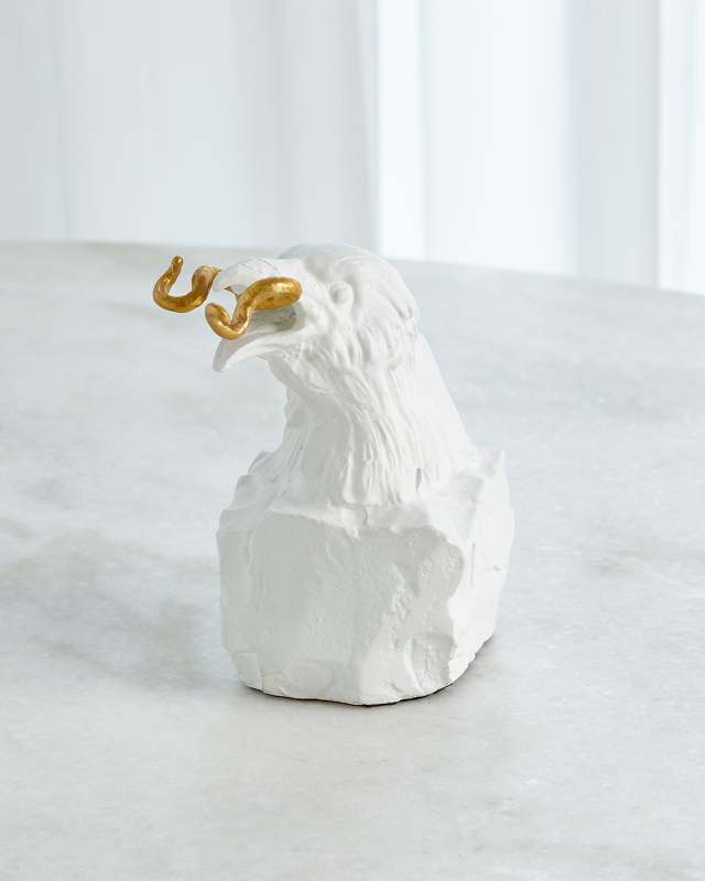 Raven with Worm Sculpture