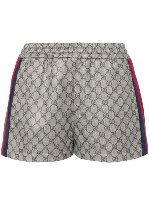 Web-stripe logo-motif shorts