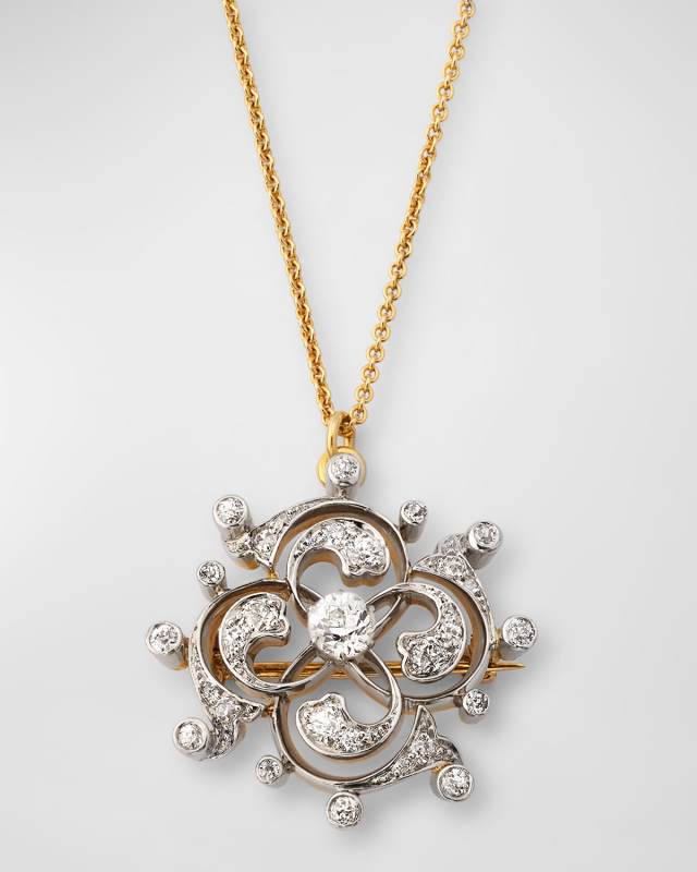 Estate Theodore B. Starr Diamond Pin Pendant Necklace