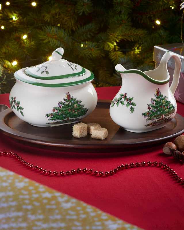 3-Piece Christmas Tree Sugar and Creamer Set