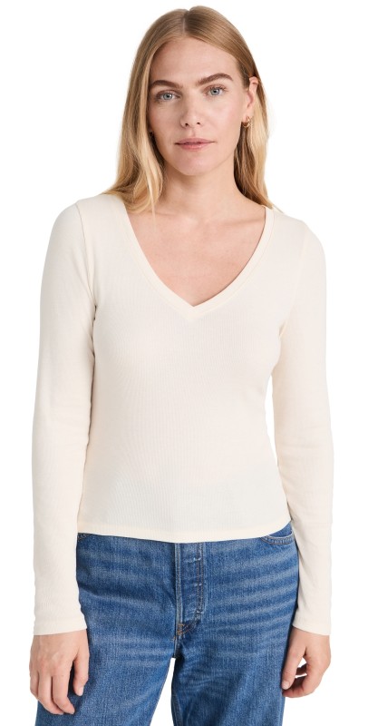 Madewell Reg Length V Neck Antique Cream