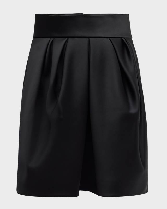 Waist-Pleat Mini Skirt