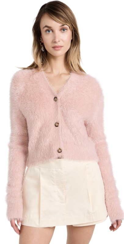 Acne Studios Fluffy Knit Cardigan Dusty Pink