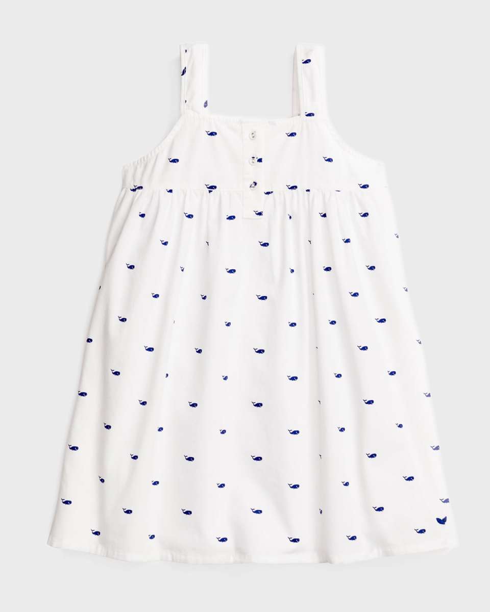 Kid's Charlotte Whales Print Sleeveless Nightgown, Size 6M-14