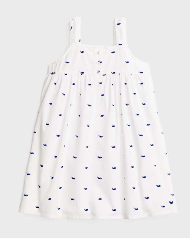 Kid's Charlotte Whales Print Sleeveless Nightgown, Size 6M-14