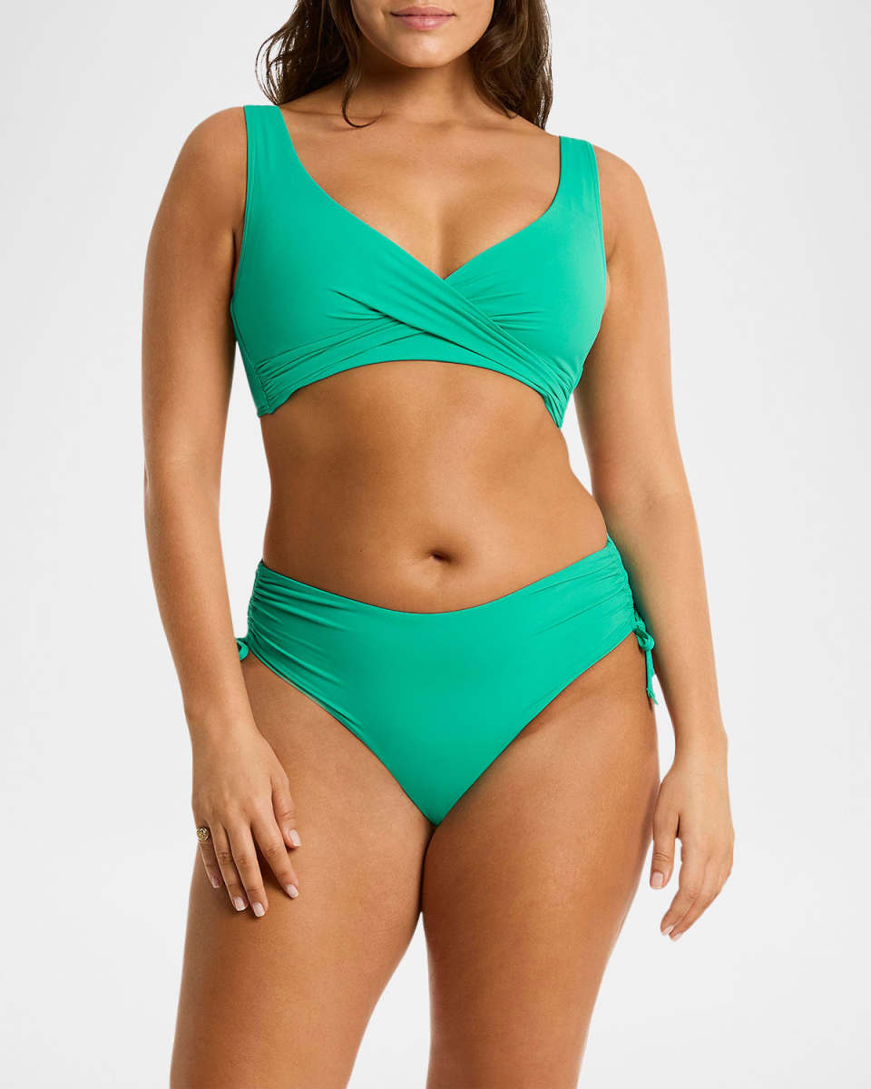 Mid-Rise Drawstring Bikini Bottoms
