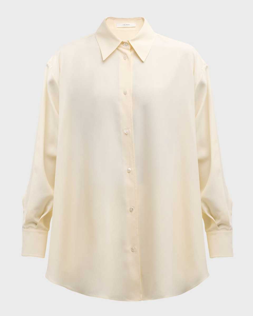 Andra Silk Button-Front Shirt