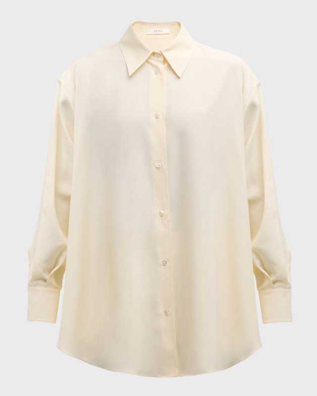Andra Silk Button-Front Shirt