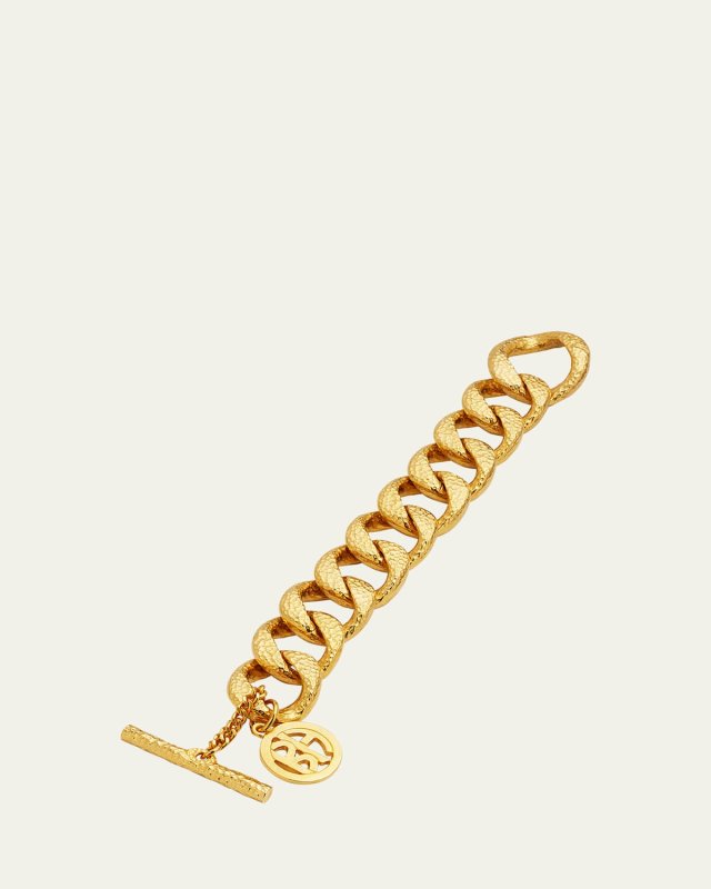 Gold Hammered Chain Bracelet