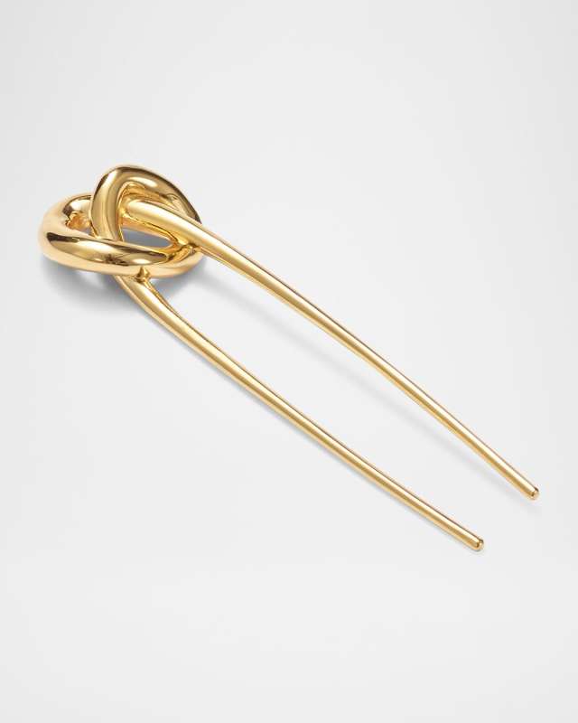 Glossy Knotted Brass Hair Pin