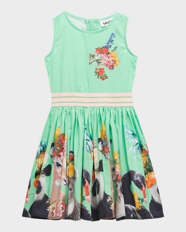 Girl's Carli Graphic Animal & Floral-Print Dress, Size 7-12