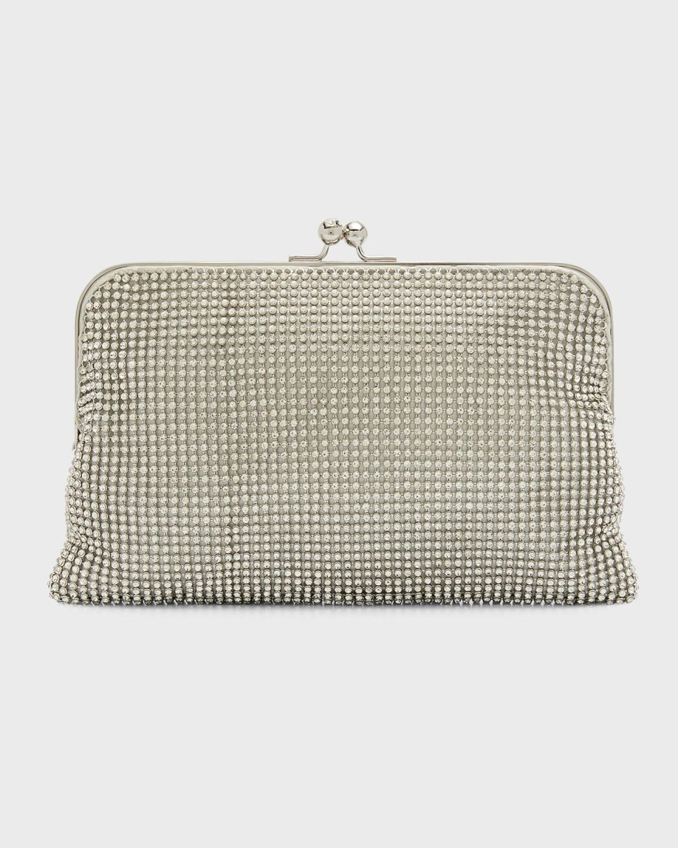 Dimple Crystal Mesh Clutch Bag