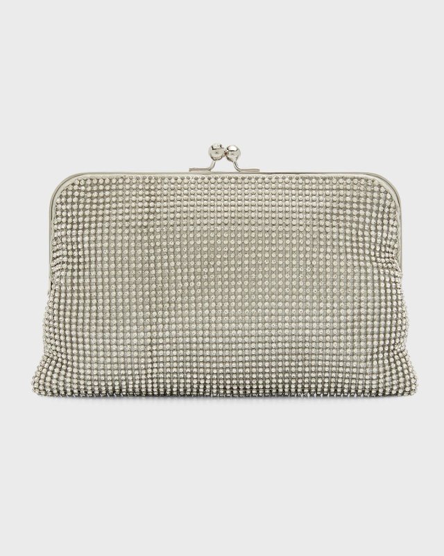 Dimple Crystal Mesh Clutch Bag