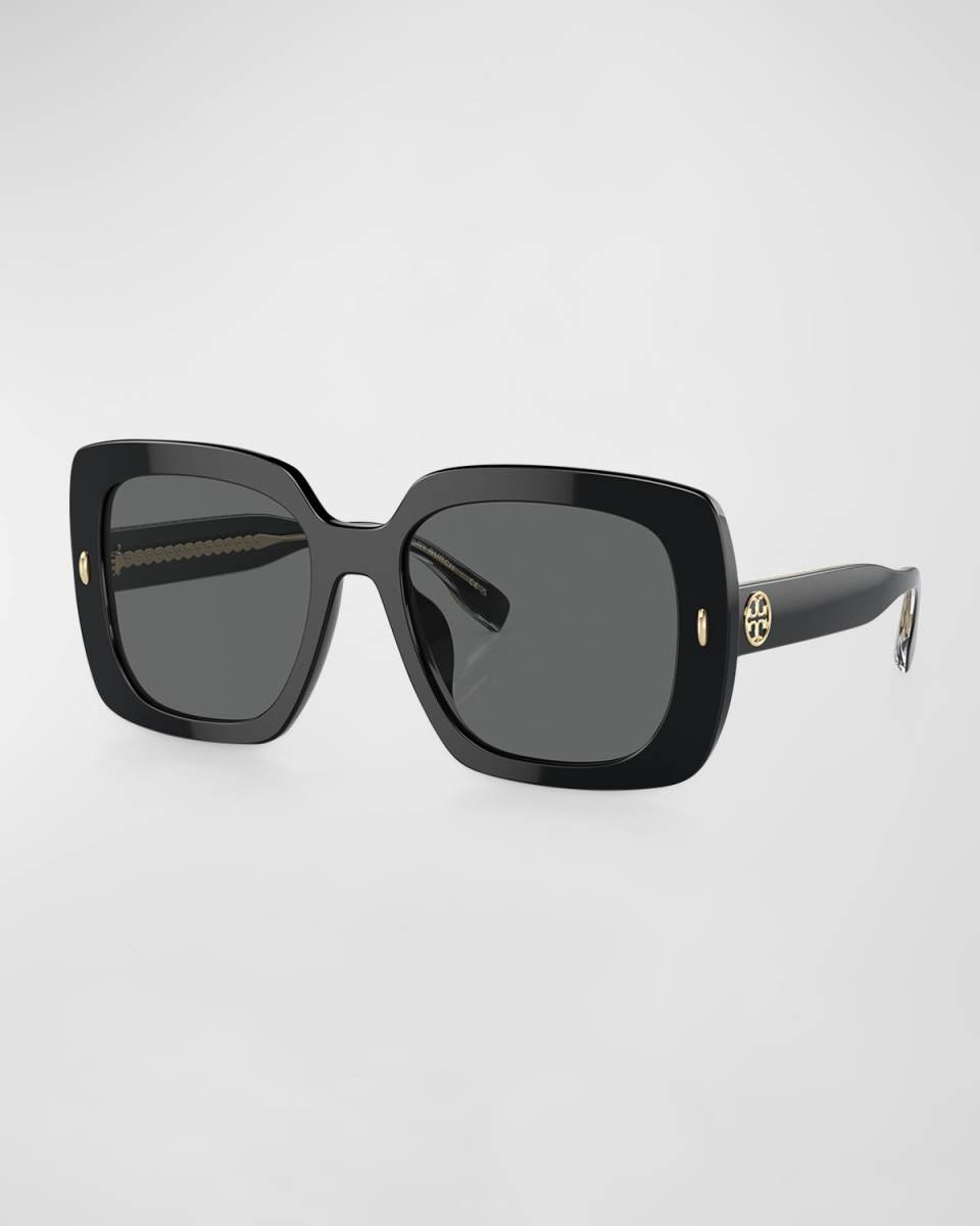 Logo Acetate Square Sunglasses