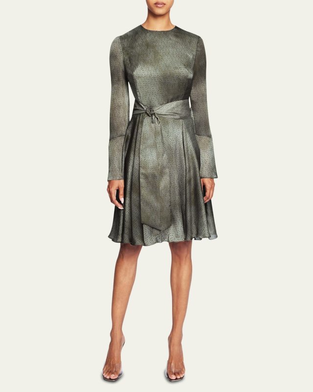Roni Dotted-Print Chiffon Dress