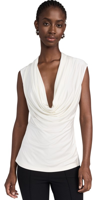 Helmut Lang Sleeveless U Neck Top Creme