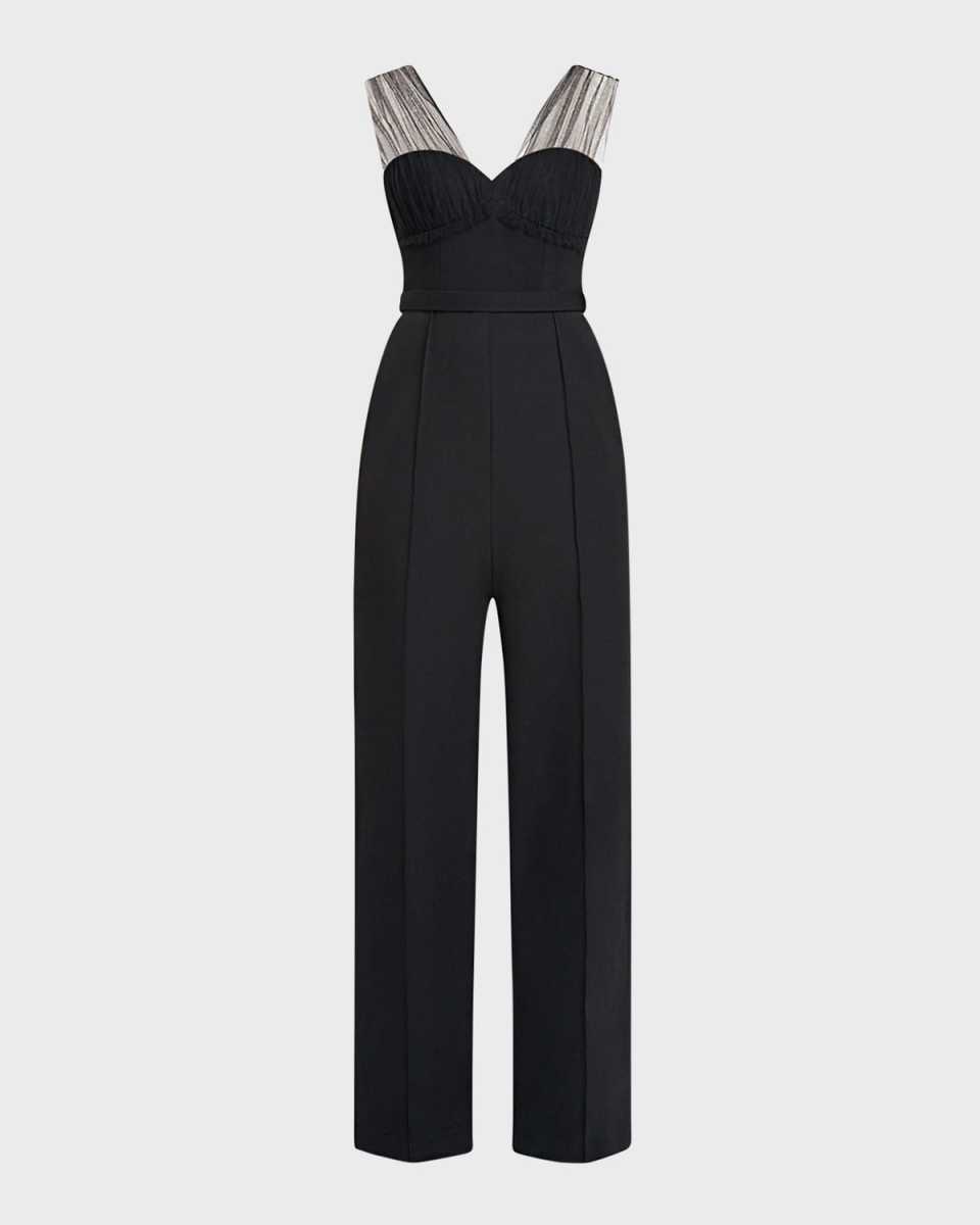 Sleeveless Sweetheart-Illusion Jumpsuit