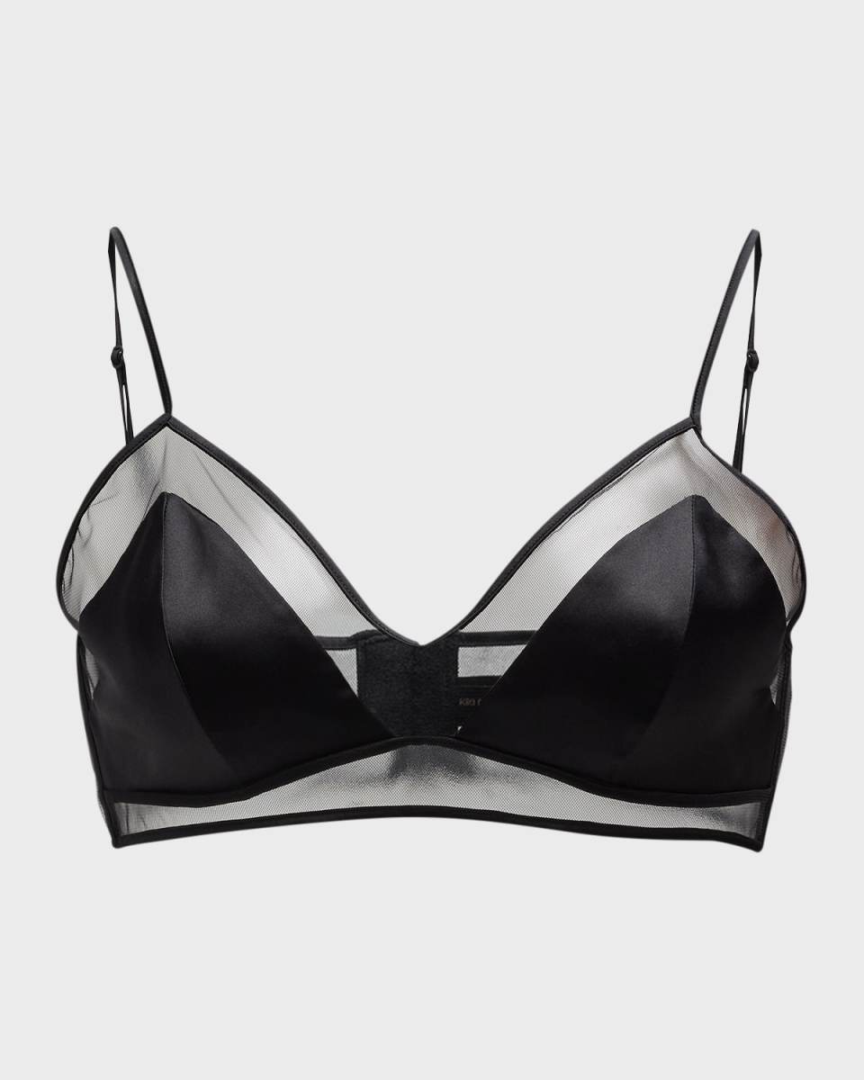 Peep Show Soft Mesh & Silk Bralette
