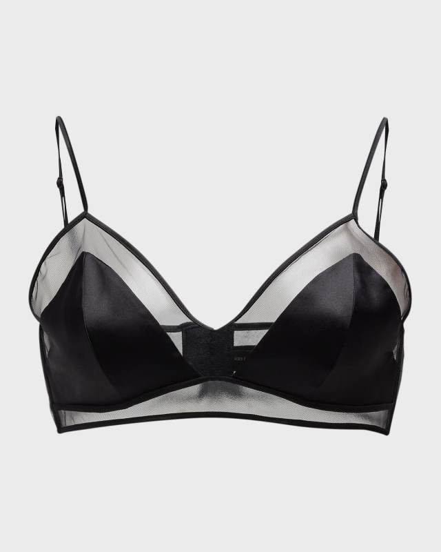 Peep Show Soft Mesh & Silk Bralette