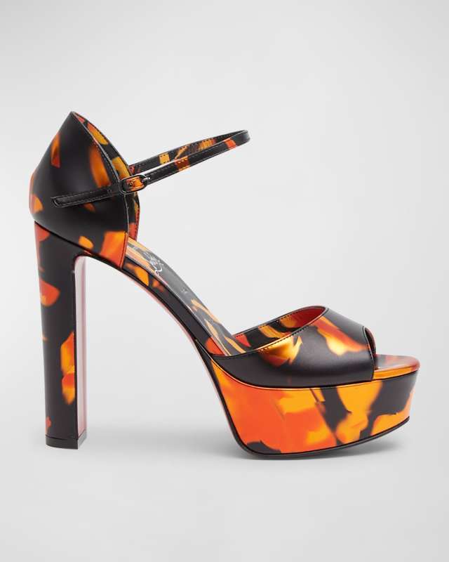 Sandaloo Fire Red Sole Platform Sandals
