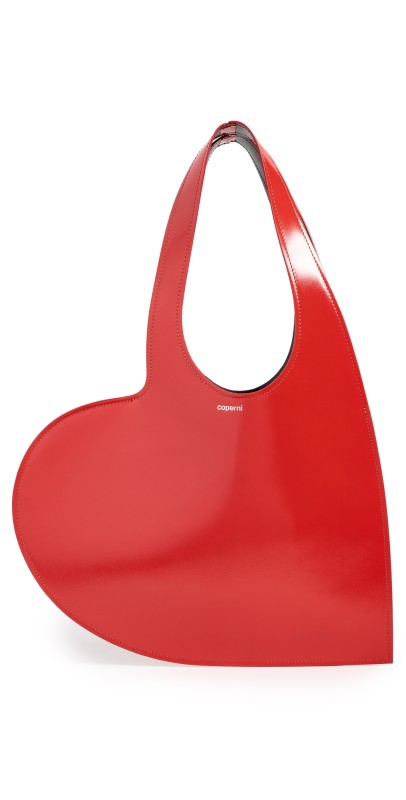 Coperni Gloss Leather Mini Heart Tote Bag Red