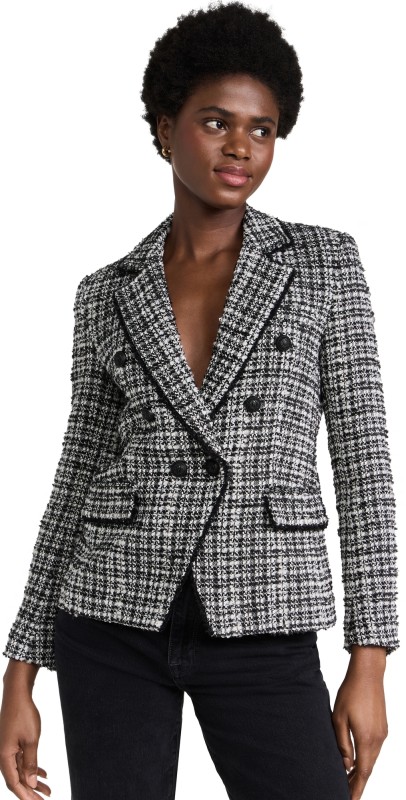 Generation Love Eliza Tweed Blazer Black/White