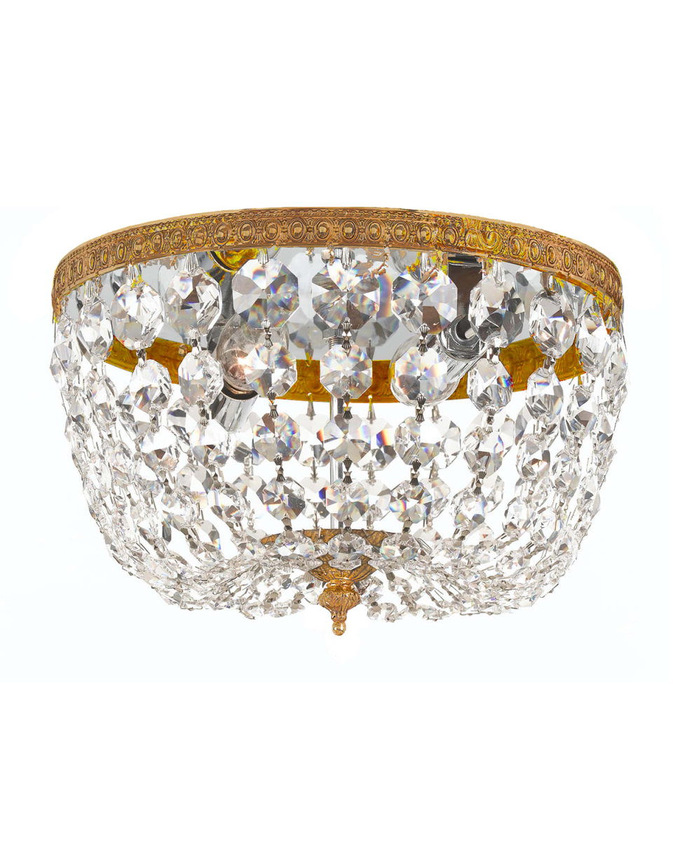 Small Prism Brass Flush-Mount Ceiling Fixture