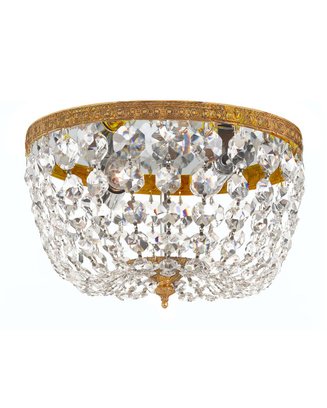 Small Prism Brass Flush-Mount Ceiling Fixture
