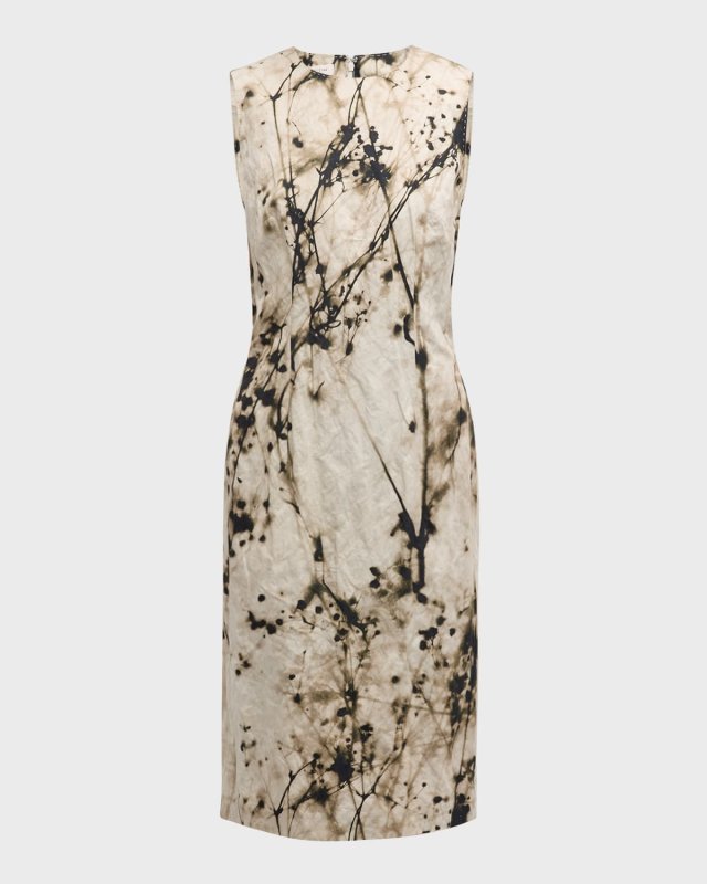 Harpson Shadow-Print Sheath Dress