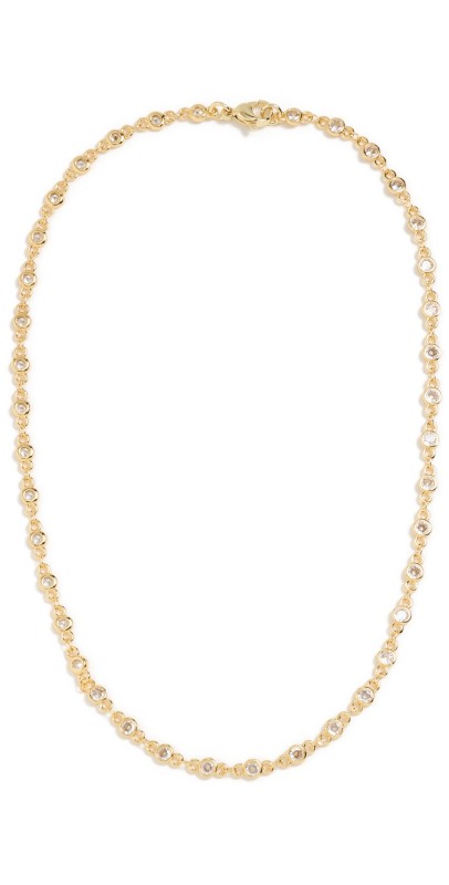 By Adina Eden Multi CZ Chain Necklace Gold