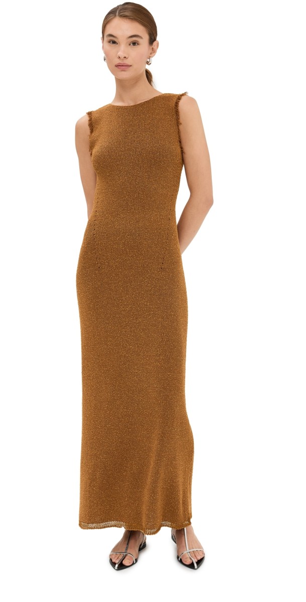 Proenza Schouler Silvia Knit Dress In Silk Doubleface Boucle Cider