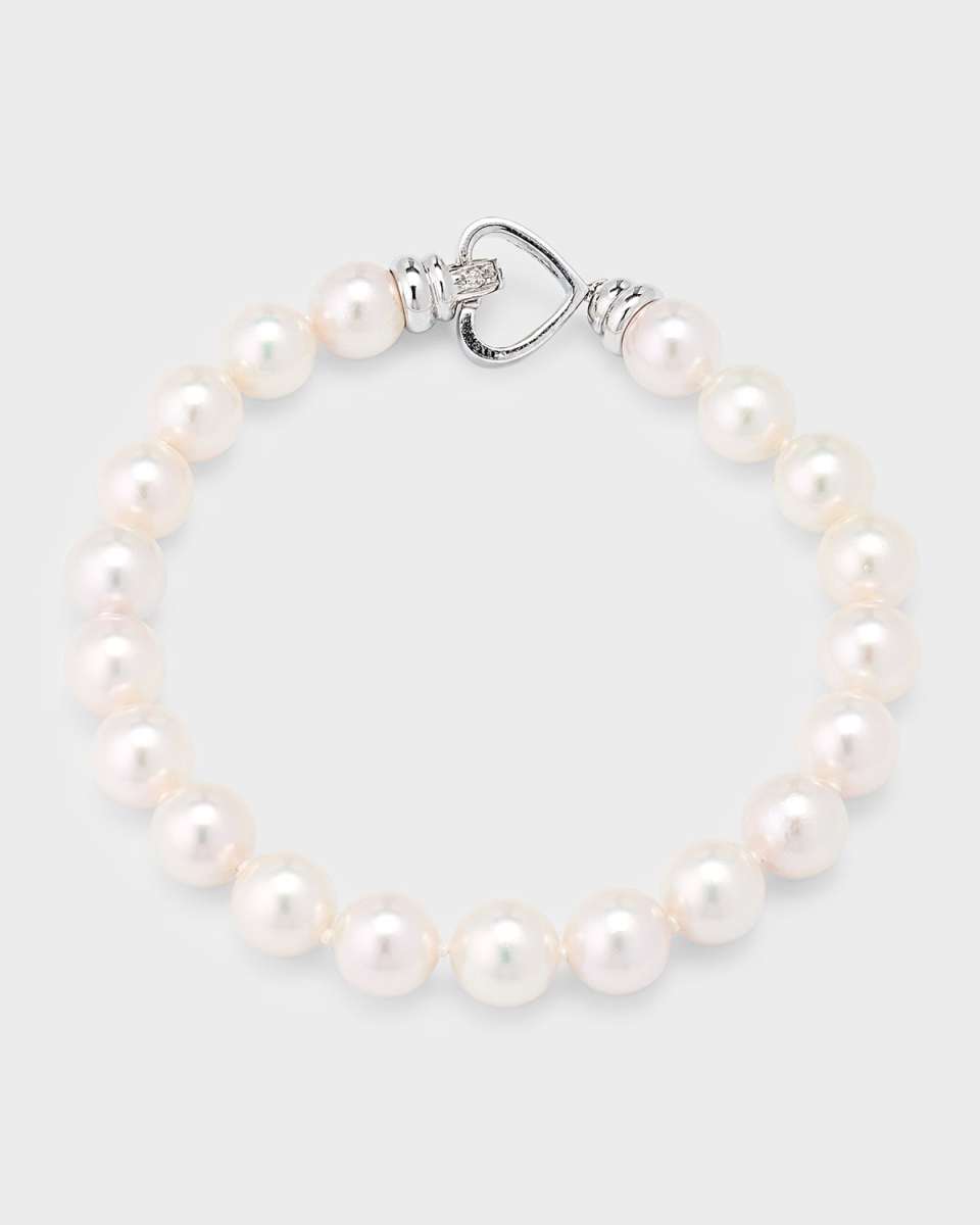 18K White Gold Akoya Pearl Bracelet, 8.5mm