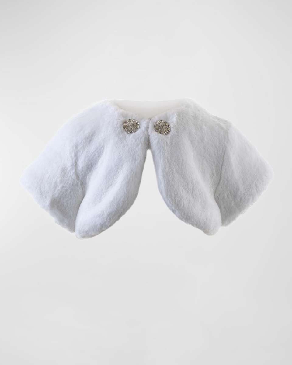 Girl's Diamante Faux Fur Bolero, Size 2-12