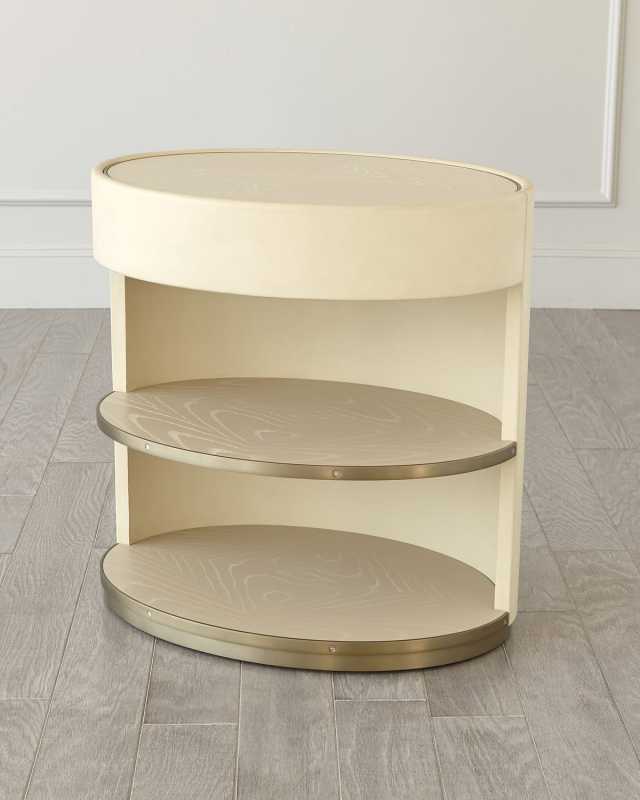 Ellipse Leather Bedside Cabinet