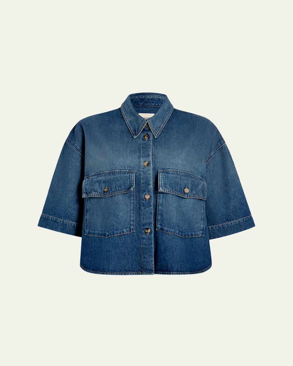 Mahsha Denim Button-Front Top