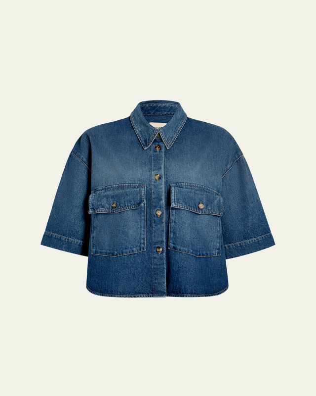 Mahsha Denim Button-Front Top