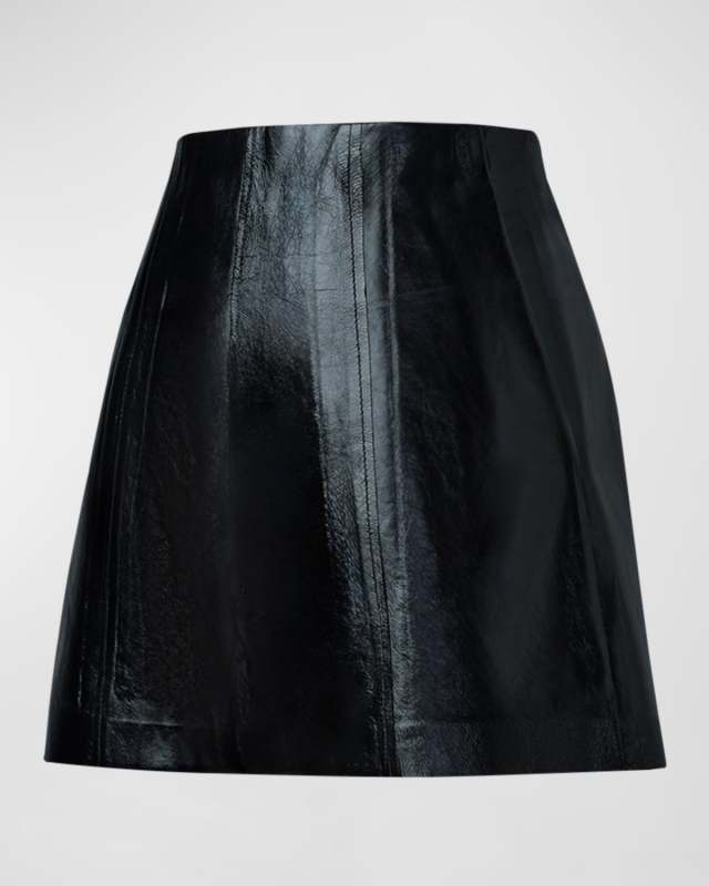 Dava Paneled Patent Leather Shorts