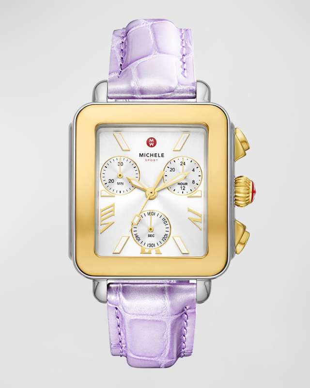 Deco Sport Two-Tone Lavender Leather Watch