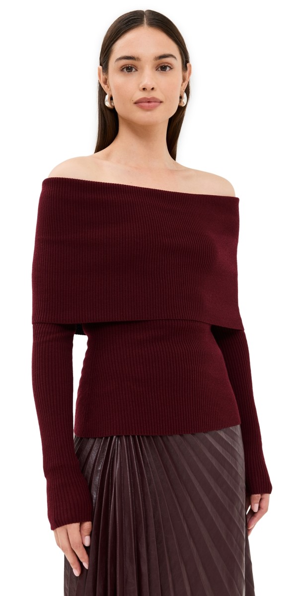 A. L.C. Evelyn Top Burgundy