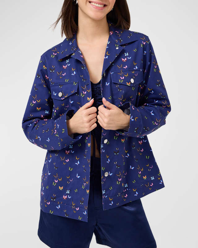 Midnight Butterflies Twill Jacket