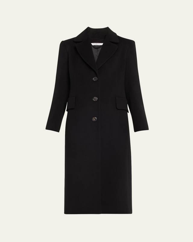 Kyle Notch-Collar Wool Maxi Coat