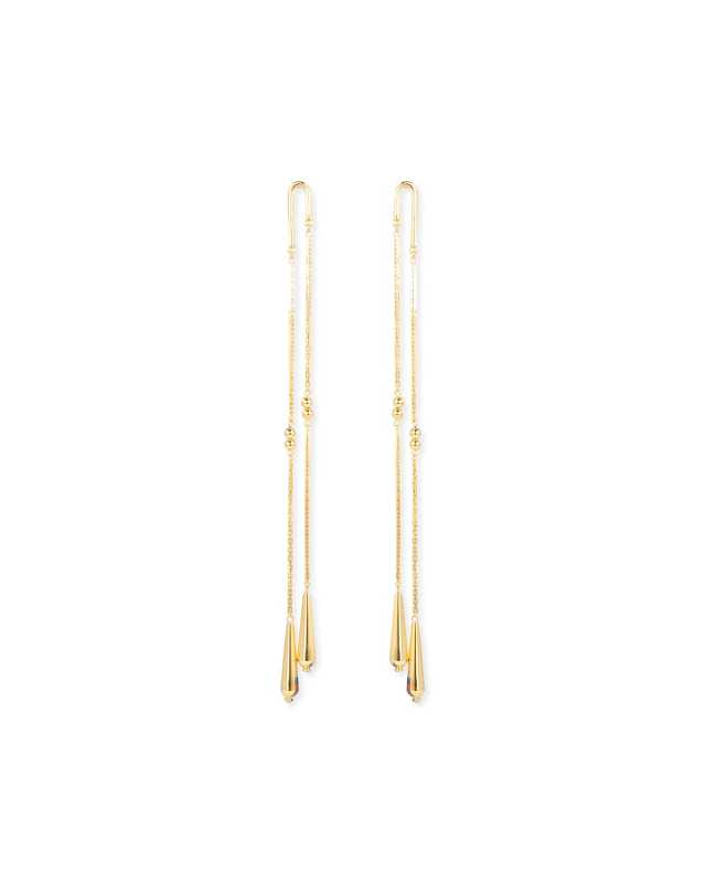 Gold Ball Drop Post Earrings