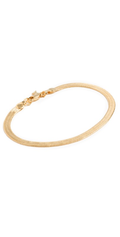 By Adina Eden Herringbone Bracelet Gold