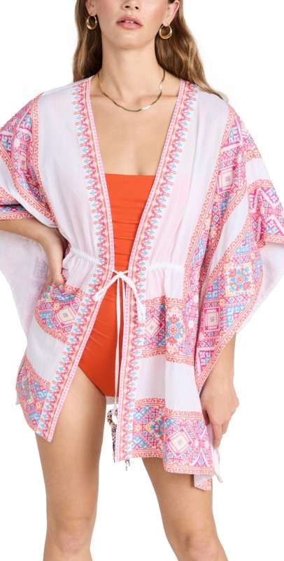 Ramy Brook Samira Dress White Multi Combo Embroidered