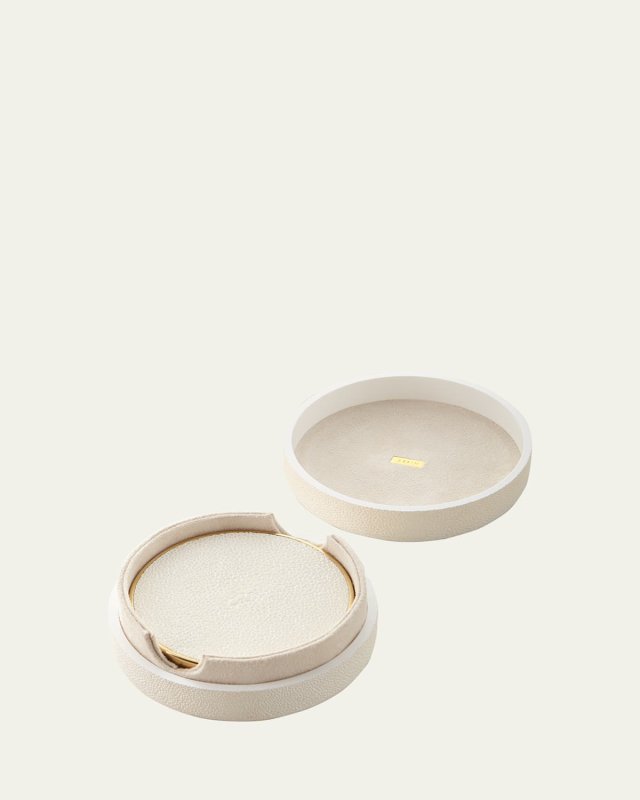 Faux-Shagreen Coaster Set