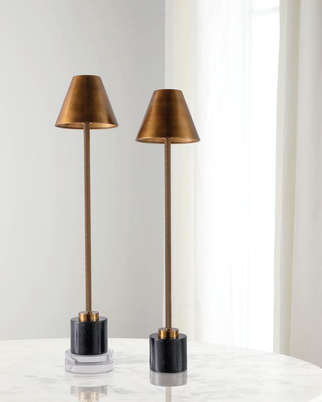 Parliament Buffet Brass Lamps, Set of 2