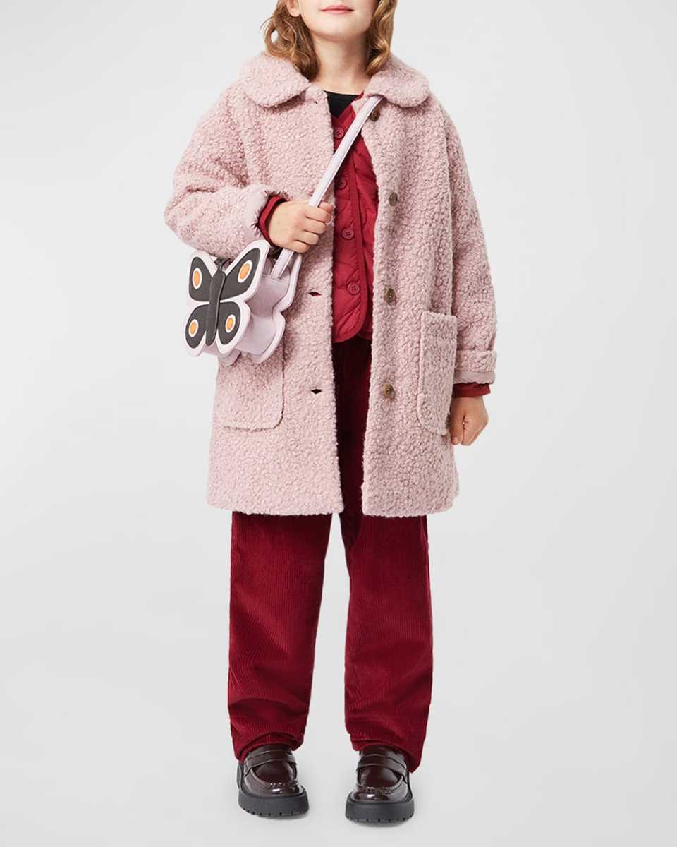 Girl's Hope Textured Collared Coat, Size 8-12