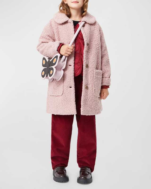 Girl's Hope Textured Collared Coat, Size 8-12